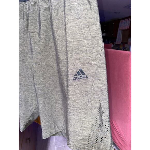 Adidas Men's Athletic Shorts XL Green & Black Elastic Waist Drawstring 2-zip Pkt - Picture 2 of 6